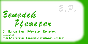 benedek pfemeter business card